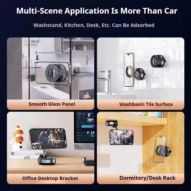 Xiaomi Magsafe Car Phone Holder Suction Cup Vacuum Magnetic Phone Stand 360° Rotatable and Foldable Suction Cup Phone Holder